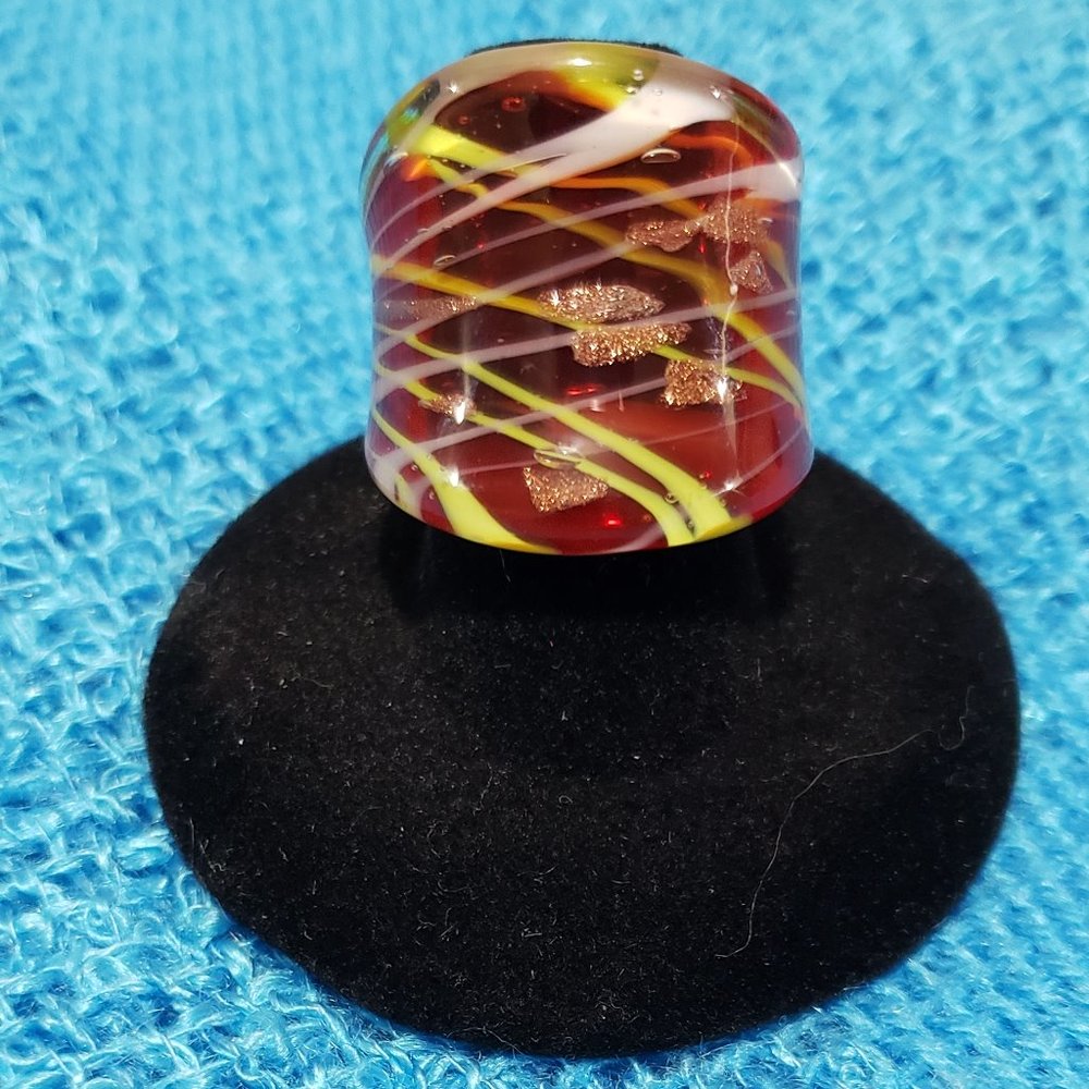 Murano Inspired All Glass Ring.